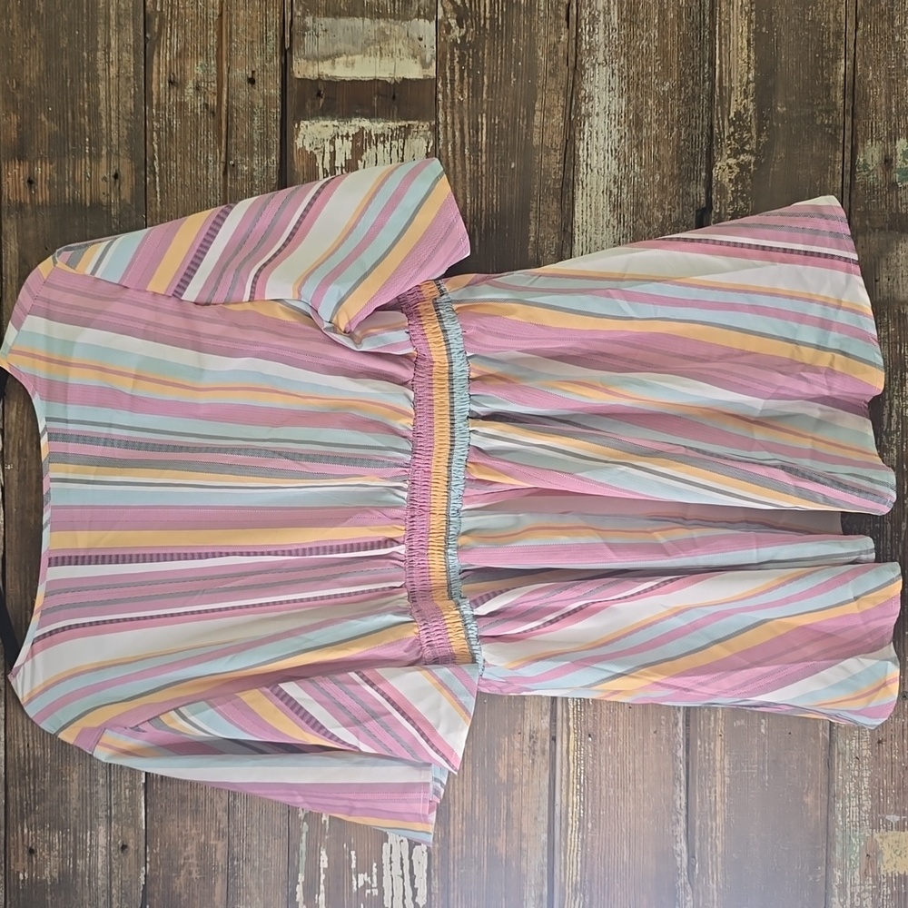 BloomChic Striped V-Neck Blouse - Picture 2 of 12
